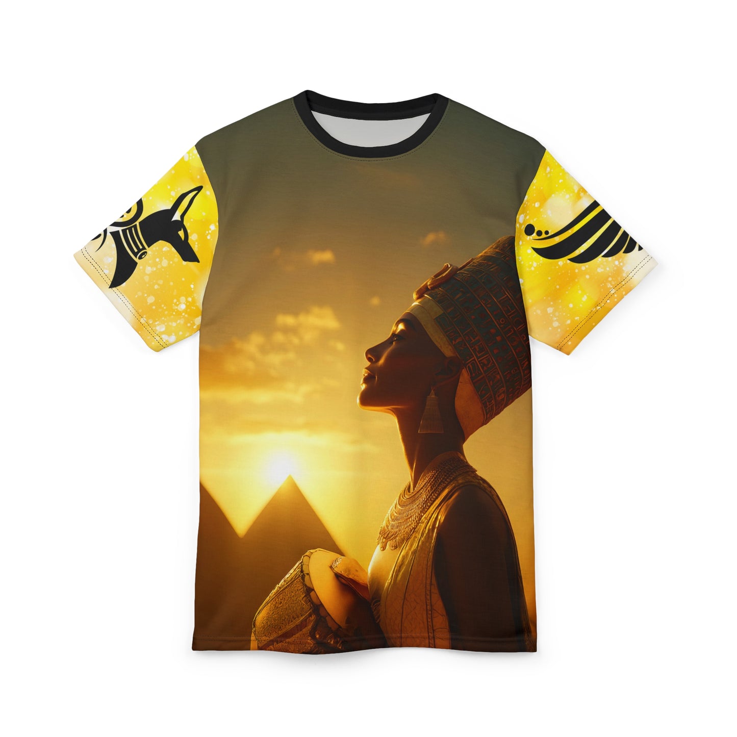 Sunrise Queen Nefertiti | Unisex Graphic Tee | Bohemian Style Shirt | Gift for Ancient Egypt Mythology Fanatics | Unique Fashion | Comfortable Casual Wear
