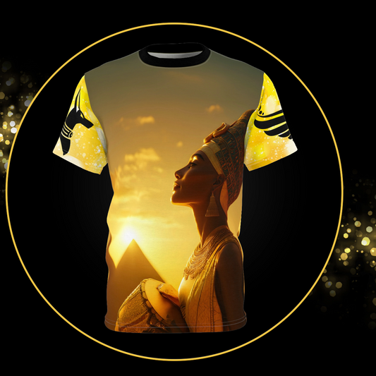 Sunrise Queen Nefertiti | Unisex Graphic Tee | Bohemian Style Shirt | Gift for Ancient Egypt Mythology Fanatics | Unique Fashion | Comfortable Casual Wear